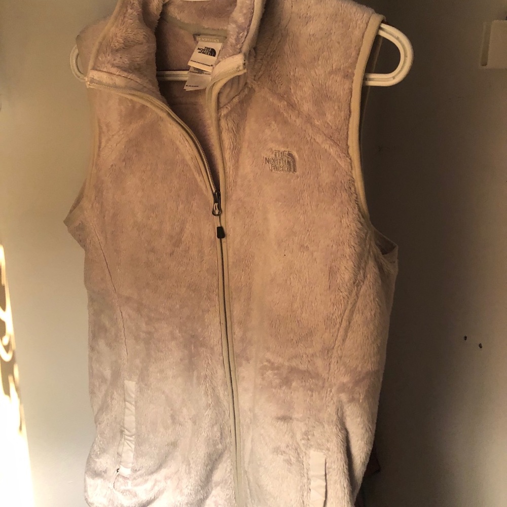 Women's The North Face beige fleece fuzzy vest